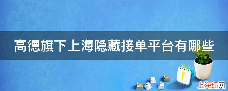 高德旗下上海隐藏接单平台有哪些