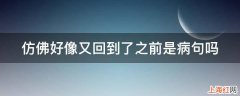 仿佛好像又回到了之前是病句吗