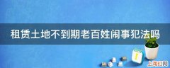 租赁土地不到期老百姓闹事犯法吗