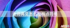 老师再见怎么加标点符号