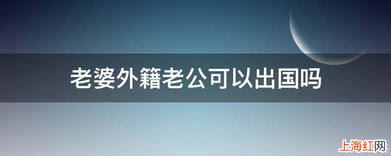 老婆外籍老公可以出国吗