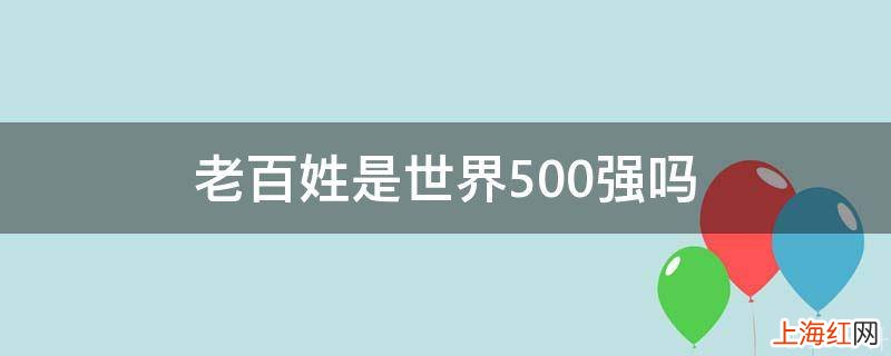 老百姓是世界500强吗