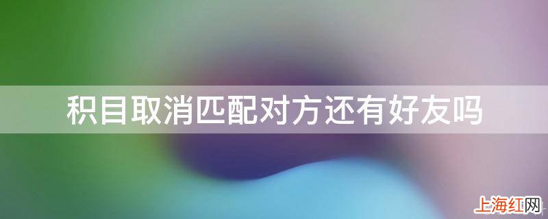 积目取消匹配对方还有好友吗
