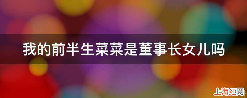 我的前半生菜菜是董事长女儿吗