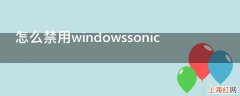 怎么禁用windowssonic