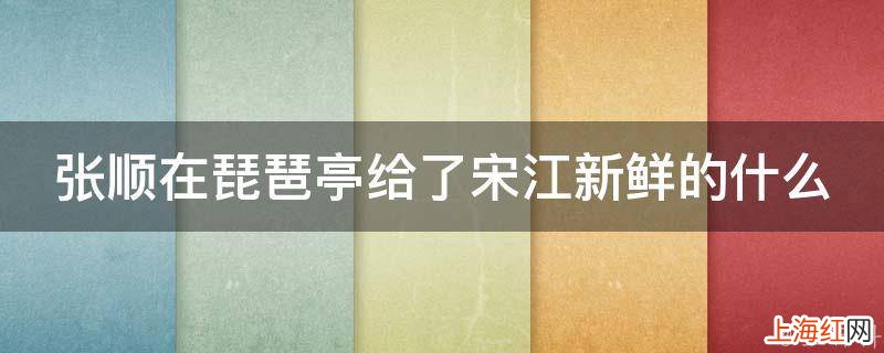 张顺在琵琶亭给了宋江新鲜的什么