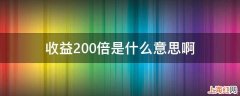 收益200倍是什么意思啊