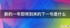 新的一年即将到来的下一句是什么