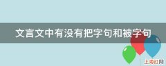 文言文中有没有把字句和被字句