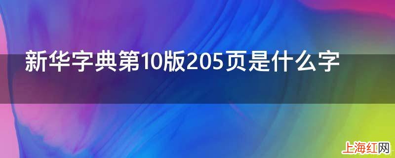 新华字典第10版205页是什么字