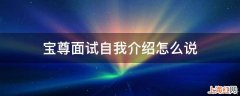 宝尊面试自我介绍怎么说