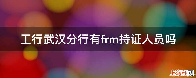 工行武汉分行有frm持证人员吗