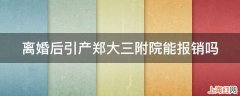 离婚后引产郑大三附院能报销吗