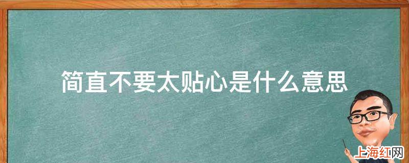 简直不要太贴心是什么意思