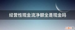 经营性现金流净额全是现金吗