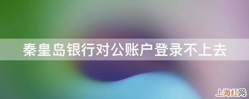 秦皇岛银行对公账户登录不上去