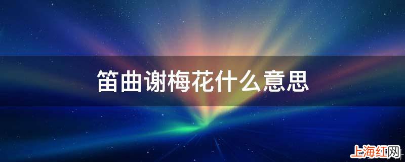 笛曲谢梅花什么意思
