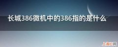 长城386微机中的386指的是什么