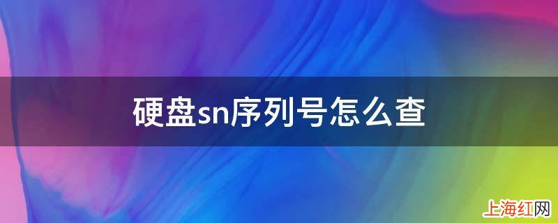 硬盘sn序列号怎么查