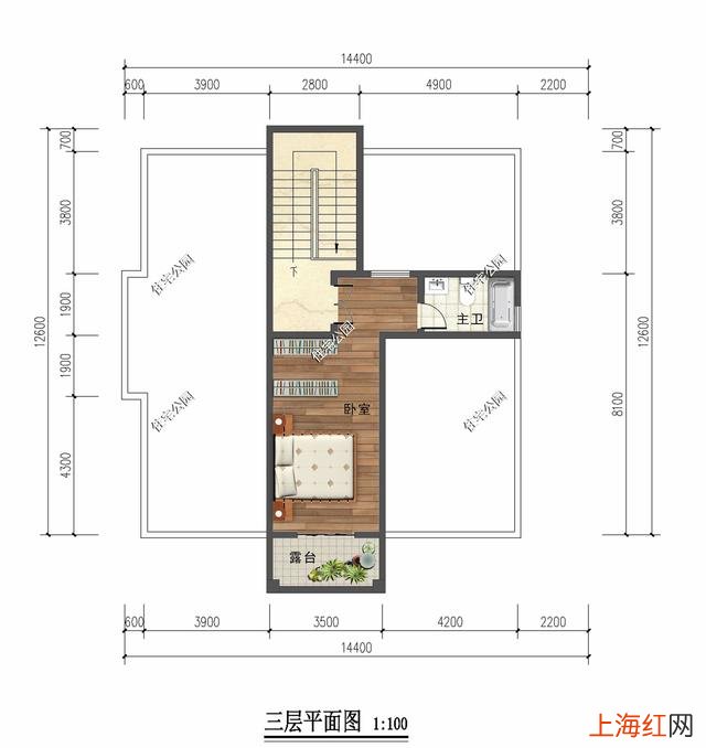 12米农村二层半别墅 农村3间带露台二层别墅大全